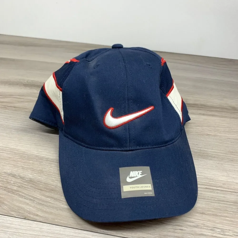 Nike‎ New England Patriots Youth Navy Hat Embroidered Logo Hook And Loop